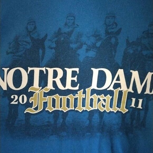 Vintage Notre Dame Football T-shirt, Large, Blue, Adidas - Picture 5 of 9